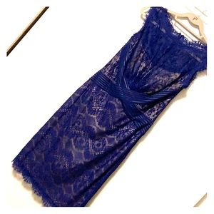 Tadashi Shoji blue lace dress Sz 10